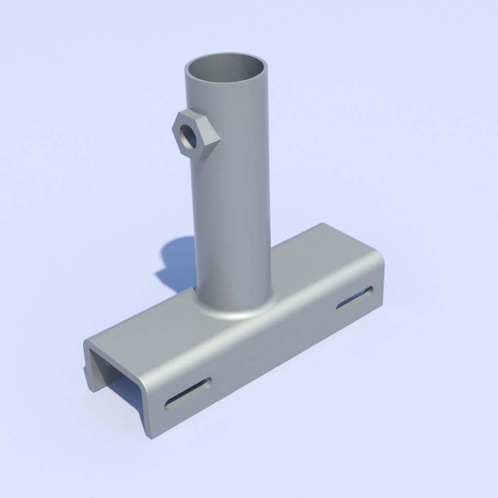 Light pole bracket with 28mm arm, 90°