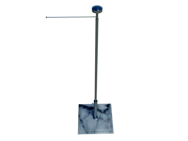 Telescopic table stand with banner arm chrome with white marble socket