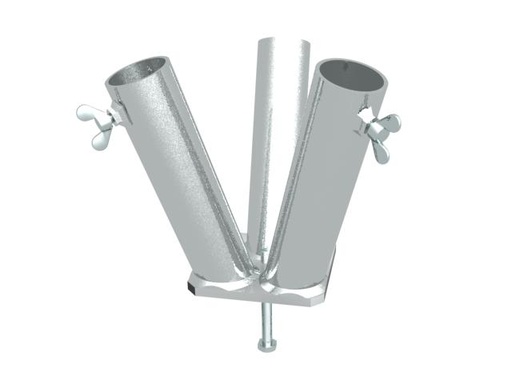 [402100] Concrete base fitting for 3 poles Ø45mm