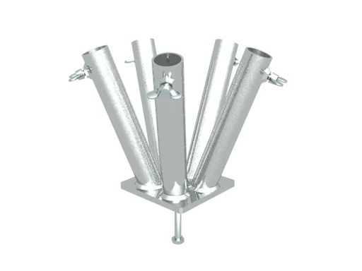 [402300] Concrete base fitting for 5 poles Ø28mm