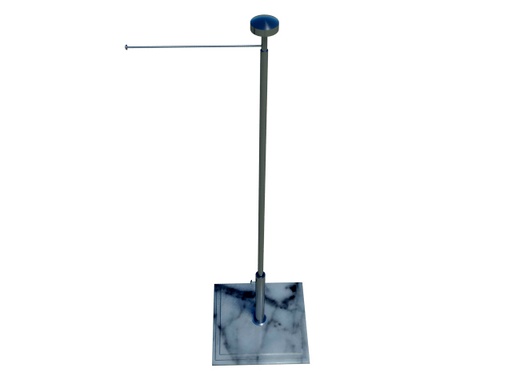 [700660] Telescopic table stand with banner arm chrome with white marble socket